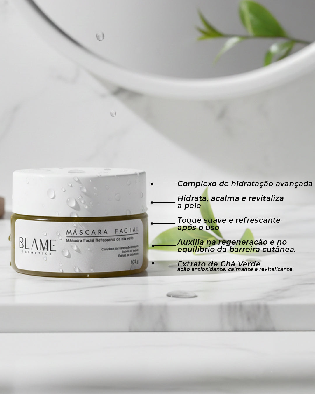 Máscara Facial de Chá Verde 100g Blame