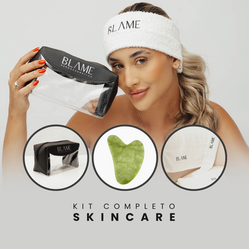 Kit Skincare: Necessaire + Gua Sha + Toalha + Faixa
