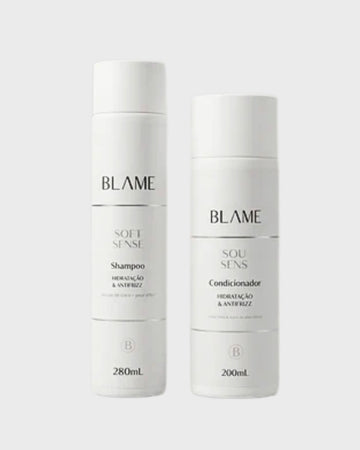 Combo Blame Soft Sense Anti Frizz — Shampoo + Condicionador com Óleo de Coco, Pantenol e Frutas Tropicais
