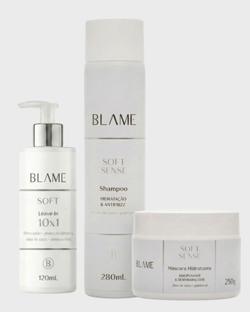 Kit Soft Sense Hidratação Frizz Zero — Shampoo + Máscara + Leave-In